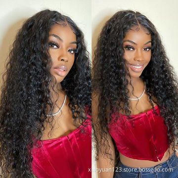 Buyer Recommend Water Wave Pure Human Hair 10A Grade Virgin Cuticle Aligned Lace Front Curly Wig Human Hair Wigs for Black Women